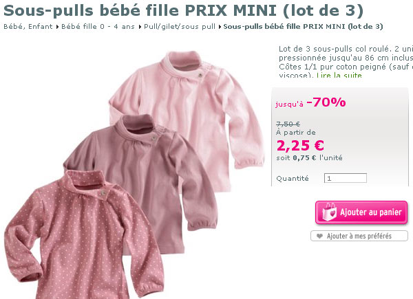 Комплект от три блузки онлайн може да се купи за 2,25 евро