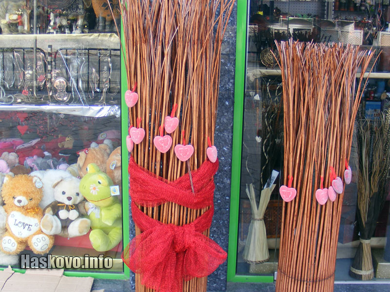 Декорация от тръстика за Св. Валентин