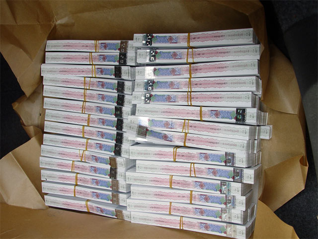 Задържаните бандероли, Снимка: МВР