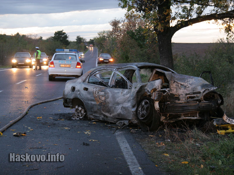 Само преди 5 дни при катастрофа край Харманли изгоряха двама души