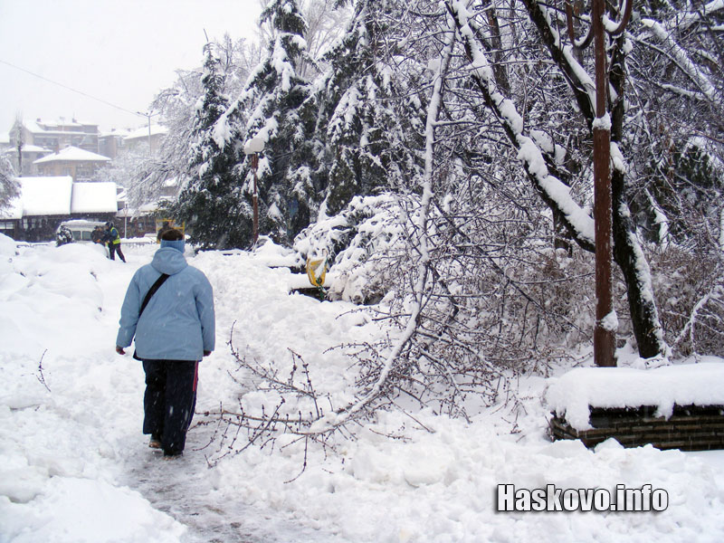 Снегът в Хасково на 8 февруари