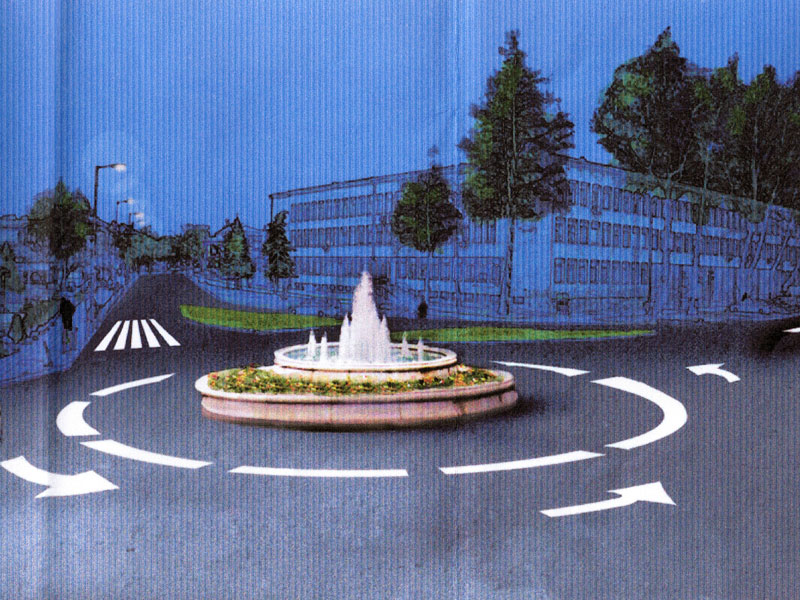 Едно от новите кръгови кръстовища